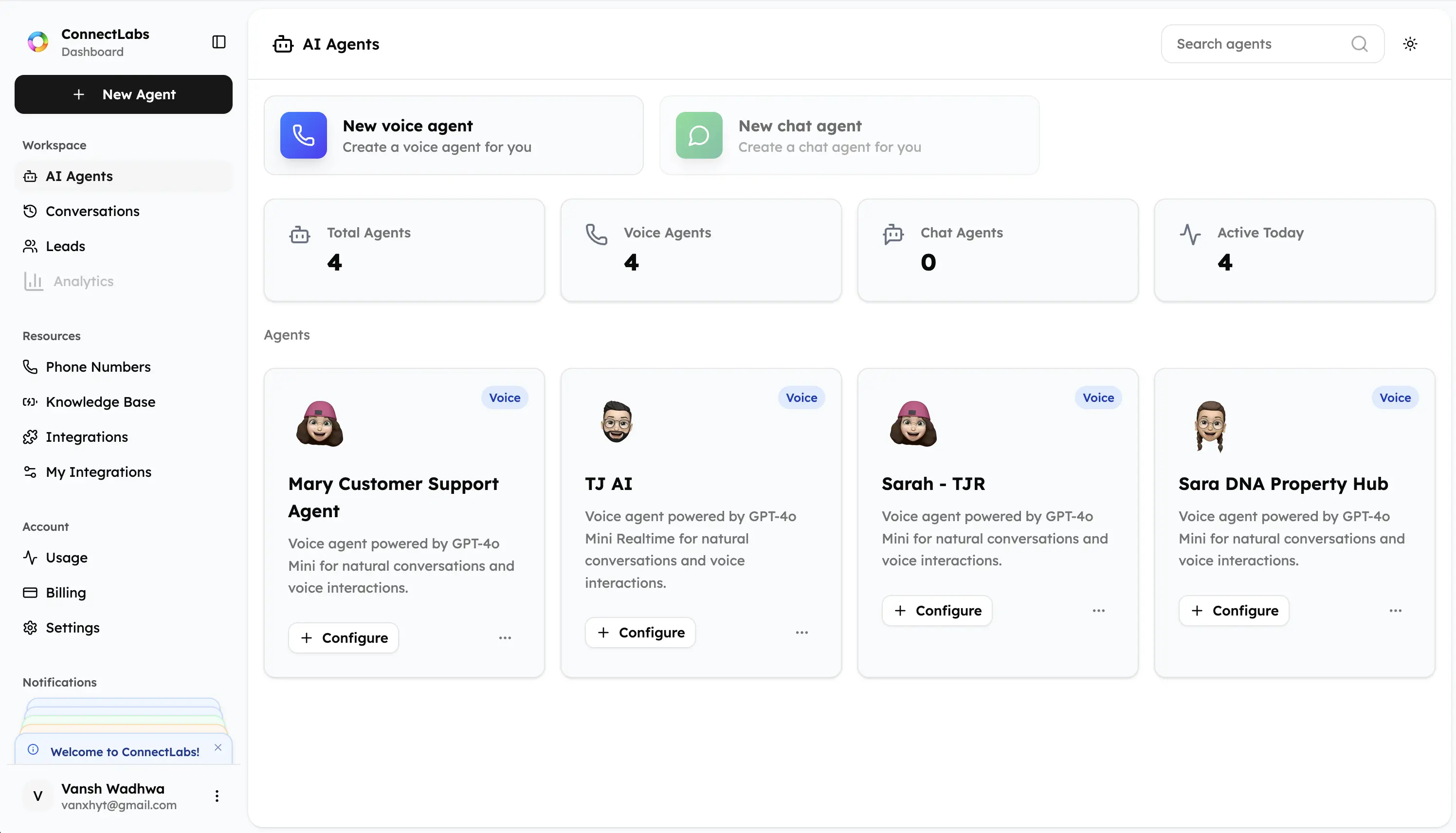 Agents Dashboard